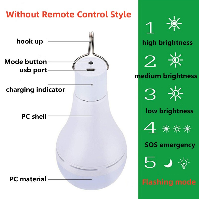 LED solarna žarulja za vanjske vodootporne daljinske upravljače za mjerenje vremena Solarni vrt Viseće svjetlo Planinarenje Kampiranje Ribolov Svjetla za hitne slučajeve