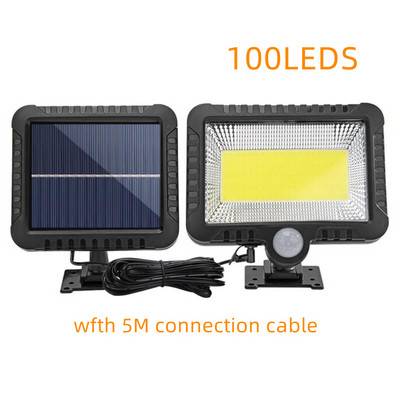 100/120 COB LED solarno svjetlo Vanjska rasvjeta Sigurnosno svjetlo garaže PIR senzor pokreta Dekoracija vrta Solarna zidna svjetiljka Reflektor