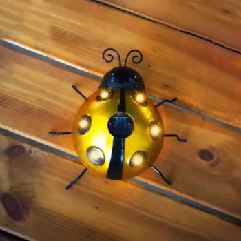 Solar LED Ladybugs Lights Σιδερένια Διακοσμητικά Φωτιστικά Τοπίου Κήπου εξωτερικού χώρου