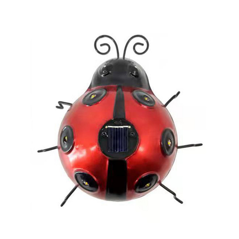 Saulės LED Ladybugs šviestuvai Geležinės dekoratyvinės lauko kiemo sodo kraštovaizdžio lempos