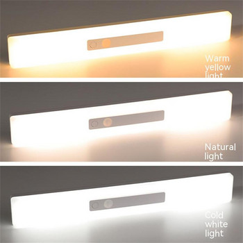 Интелигентна LED светлина 3-цветен сензор за човешко тяло Модерни минималистични супер широкоъгълни безжични лампи