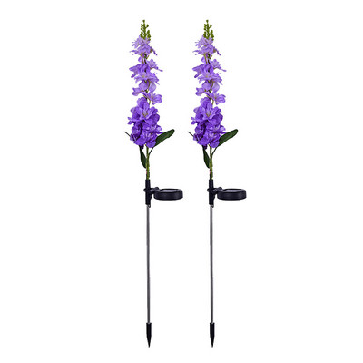 2 komada solarnog svjetla LED ljubičasto svjetlo za travnjak Vanjsko vodootporno vrtno dvorište Park staza Lampa Božićna ukrasna vilinska rasvjeta