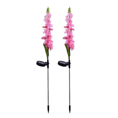 2 komada solarnog svjetla LED ljubičasto svjetlo za travnjak Vanjsko vodootporno vrtno dvorište Park staza Lampa Božićna ukrasna vilinska rasvjeta