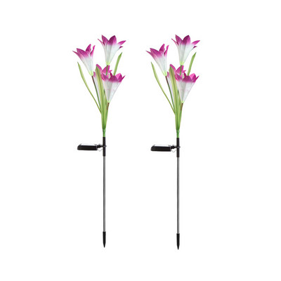 2 komada solarnog svjetla LED ljubičasto svjetlo za travnjak Vanjsko vodootporno vrtno dvorište Park staza Lampa Božićna ukrasna vilinska rasvjeta