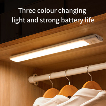 Сензор за движение Шкаф Нощна лампа Безжични LED светлини USB акумулаторна стенна лампа Стълбище Гардероб Стая Декоративно осветление