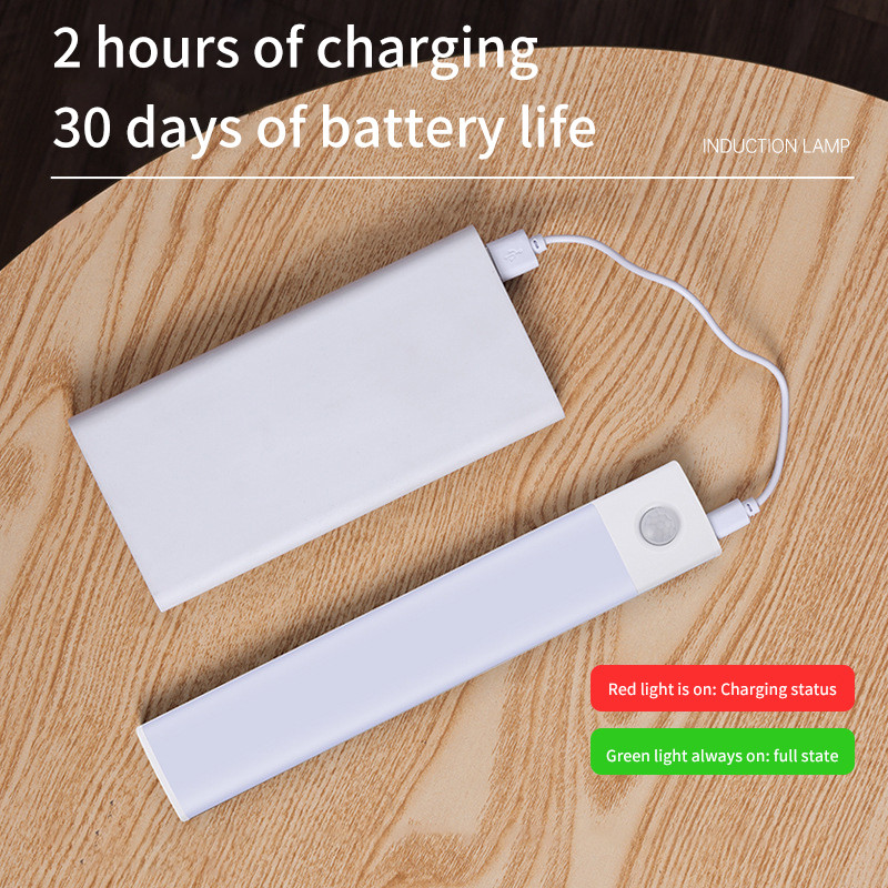 Mozgásérzékelő szekrény Éjszakai fény vezeték nélküli LED lámpák USB újratölthető fali lámpa lépcsőház gardrób szoba dekorációs világítás