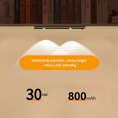 Apšvietimas po spintele LED naktinis apšvietimas USB įkraunama trijų spalvų lempa Virtuvė po spintele lempa Spintos lempa Vidinis apšvietimas