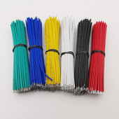 100Pcs 15CM Breadboard Jumper Wire Калайдисани Двуглави PCB спояващ кабел Fly Jumper Wire Кабелен проводник Проводници 24AWG 6 цвята