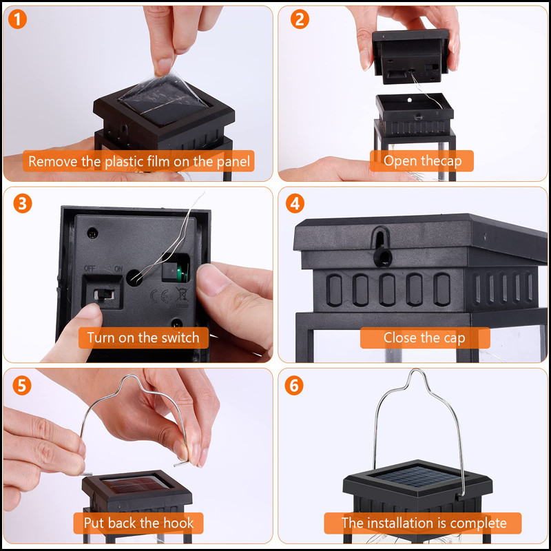 Saules LED gaismas āra grīdas laternas ar barošanu darbināma svece IP65 Terraza iekštelpu piekarināma balkona lampu dekori Apgaismojums dārzam