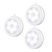 Bežični okrugli senzor pokreta LED noćna svjetiljka Svjetiljka za ormarić na baterije Noćna svjetla za spavaću sobu Kuhinjski ormar Rasvjeta