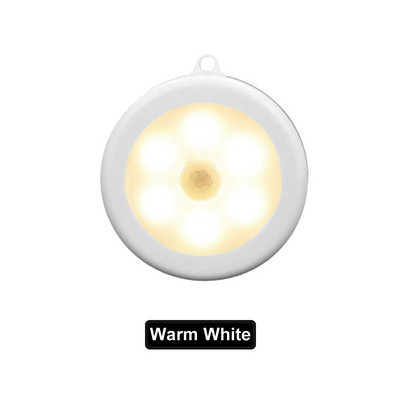 Bežični okrugli senzor pokreta LED noćna svjetiljka Svjetiljka za ormarić na baterije Noćna svjetla za spavaću sobu Kuhinjski ormar Rasvjeta