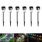 6 gabali LED saules dārza gaismas āra lampa ar saules enerģiju ūdensnecaurlaidīga LED ainavas apgaismojuma celiņa iekšpagalma pagalma zāliena dekorēšana