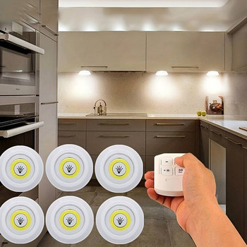 Cob LED φως κάτω από το ντουλάπι με τηλεχειριστήριο Εξαιρετικά φωτεινό φωτιστικό ντουλάπας για ντουλάπα μπάνιου κουζίνας νυχτερινό φωτιστικό