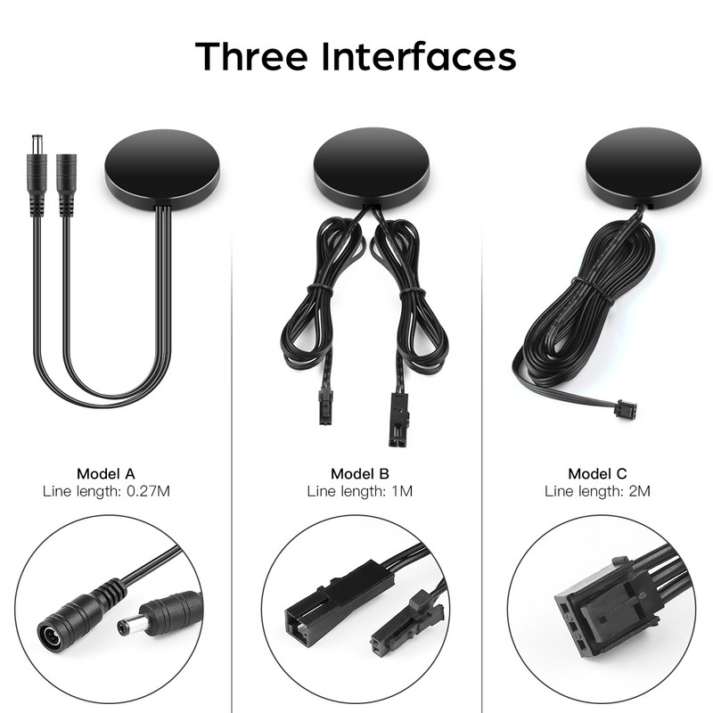 12V 5A szabályozható áthatolható fa érintőkapcsoló Kézseprő érzékelő Vezeték nélküli vezérlés konyhai kapcsoló fénysávhoz LED fénycsík