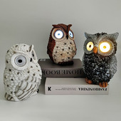 Vanjska LED solarna rasvjeta za vrt Svjetla za travnjak Figurice sove od smole Skulpture Zanati Pejzažna rasvjeta Kreativne solarne svjetiljke