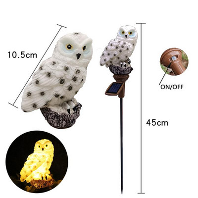 Vanjska LED solarna rasvjeta za vrt Svjetla za travnjak Figurice sove od smole Skulpture Zanati Pejzažna rasvjeta Kreativne solarne svjetiljke