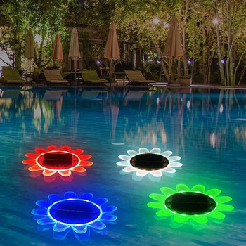 Solar Powered Swimming Pool Party Night Light Swimming Pool 9 RGB Colors Dimming Outdoor Decorative Light with Remote Control