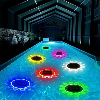 Solar Powered Swimming Pool Party Night Light Swimming Pool 9 RGB Colors Dimming Outdoor Decorative Light with Remote Control