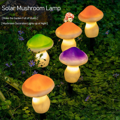 LED Solar Lights Αδιάβροχο Cute Mushroom Solar Energy Light Garden Fairy Garland Solar String Lights for Yard Lawn Pathway