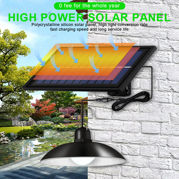 Външна соларна висулка LED слънчев полилей IP65 Водоустойчива LED лампа Соларна лампа с двойна глава Дистанционно управление за градински двор