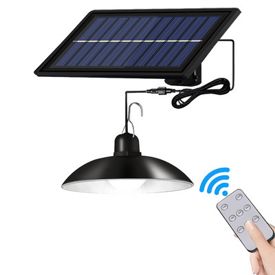 Vanjska solarna visilica LED solarni luster IP65 Vodootporna LED svjetiljka Solarna svjetiljka s dvostrukom glavom Daljinski upravljač za vrtno dvorište