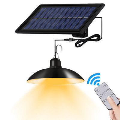 Vanjska solarna visilica LED solarni luster IP65 Vodootporna LED svjetiljka Solarna svjetiljka s dvostrukom glavom Daljinski upravljač za vrtno dvorište