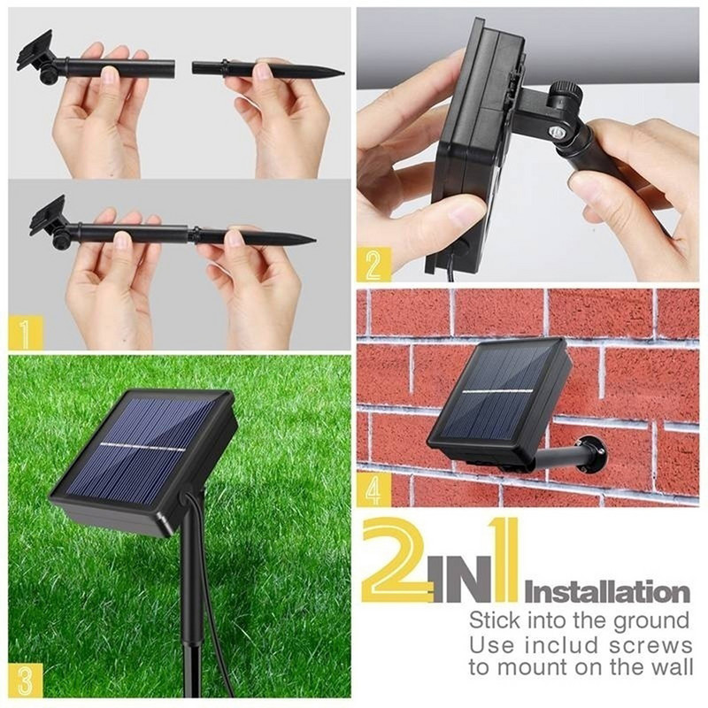 2023 JAUNAS Mājas saules LED gaismas sloksnes 2835 RGB ar saules enerģiju darbināmas 3,7 V elastīgas gaismas sloksnes IP65 ūdensizturīgs mājas dārza dekors