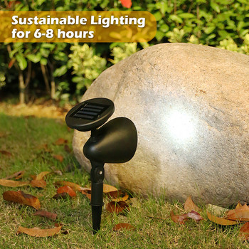 4 LED соларни прожектора Градинска рефлекторна лампа Захранвано външно осветление Водоустойчива лампа за морава Двор Пейзажен декор Слънчева светлина