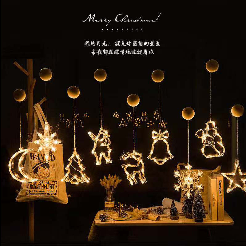 ar piesūcekni bateriju kastes jauda LED Ziemassvētku izskats piegādes interjera istabas logs vitrīna skapja dekorēšana Ziemassvētku gaismas