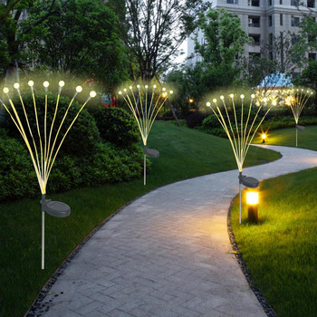 Ηλιακό φως LED Διακόσμηση κήπου εξωτερικού χώρου Φωτιστικά τοπίου Πυροτέχνημα Firefly Φωτιστικά γκαζόν Εξοχικό Σπίτι Βεράντα Μπαλκόνι Διακόσμηση Φωτιστικό