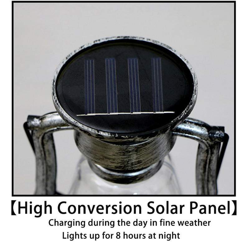 LED saulės žvakių šviesos retro žibalinė lempa saulės energija varoma pakabinama šviesa lauko nešiojama žibinto lemputė kiemo sodo dekoras