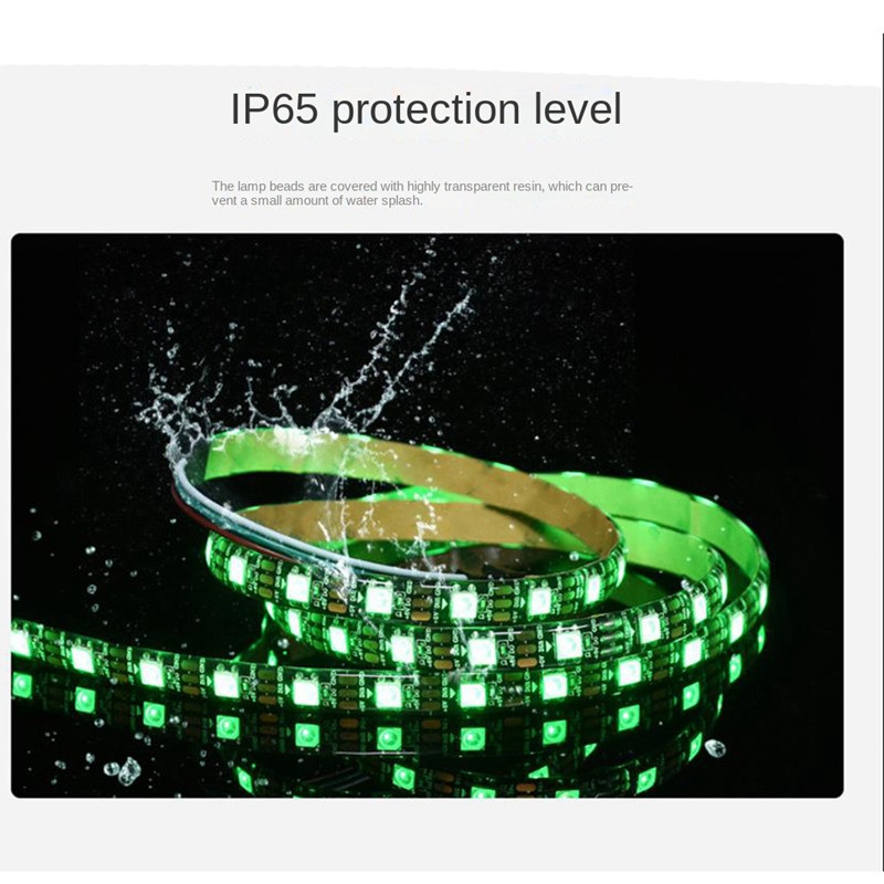 WS2812 RGB Λωρίδα λάμπας 5050 Light Bead Υψηλή φωτεινότητα Εξοικονόμηση ενέργειας Χαμηλή κατανάλωση κοπής Προγραμματιζόμενη λάμπα LED (1M)