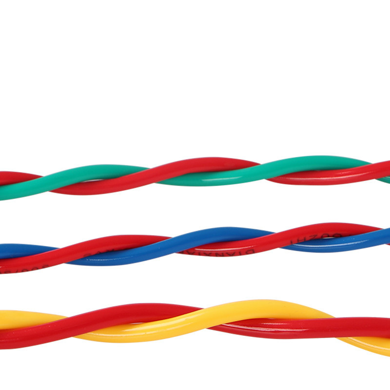 Keerdpaar 2 südamikuga puhtast vasest südamik 20 18 17 15 AWG PVC toitejuhe RVS 0,5 0,75 1,0 1,5 mm kaabel