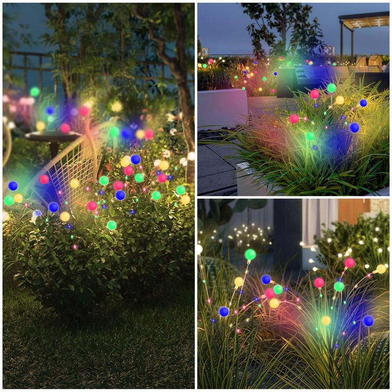 Saules LED gaisma āra dārza dekorēšana ainavu gaismas uguņošana Firefly zāliena lampas Lauku māja terase balkons dekors lampa