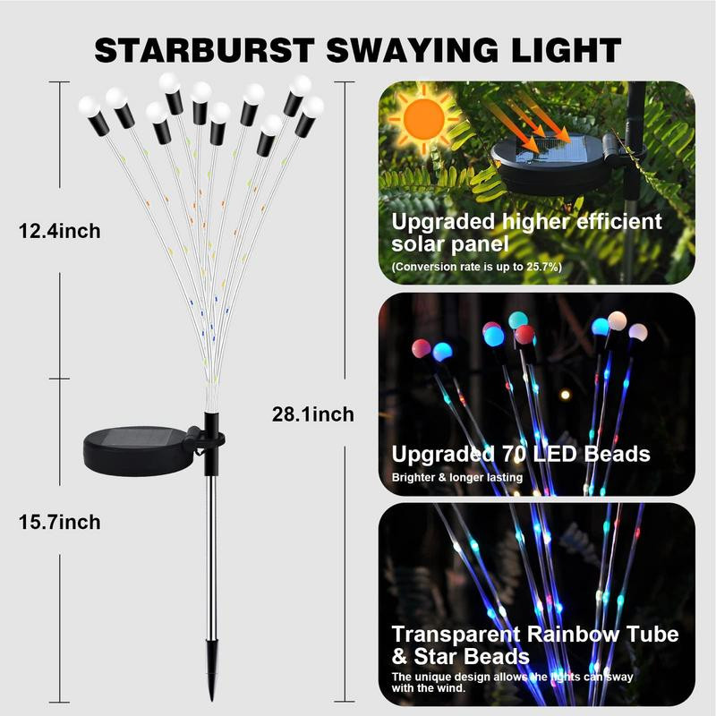 Saules LED gaisma āra dārza dekorēšana ainavu gaismas uguņošana Firefly zāliena lampas Lauku māja terase balkons dekors lampa