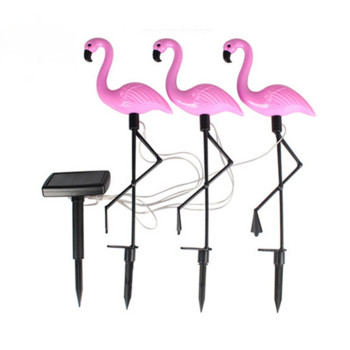 Слънчева светодиодна лампа Flamingo Външна оградна светлина Дворна градинска слънчева светодиодна лампа Водоустойчива външна деко слънчева светлина