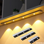 PIR noćno svjetlo sa senzorom pokreta USB punjiva svjetiljka 20/30/40/CM LED svjetla za ormare za kuhinju Ormar Spavaća soba Unutarnja rasvjeta