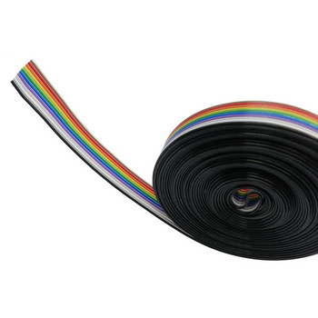 1 метър 5M 1.27mm 10P 20P 40P DuPont кабел Rainbow Flat Line Поддържаща жица Запоен конектор 20-посочен щифт за Arduino PCB Комплект направи си сам