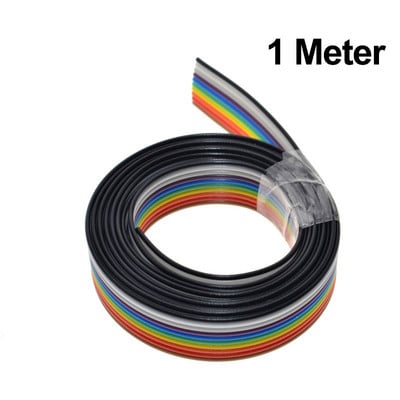 1 Meter 5M 1,27mm 10P 20P 40P DuPont Cable Rainbow Flat Line Support Wire Soldered Connector 20 Way pin For Arduino PCB Diy Kit