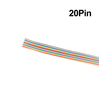1 метър 5M 1.27mm 10P 20P 40P DuPont кабел Rainbow Flat Line Поддържаща жица Запоен конектор 20-посочен щифт за Arduino PCB Комплект направи си сам