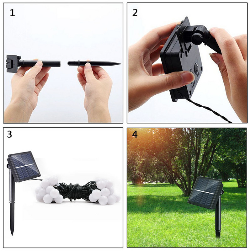 Solarna svjetiljka od 100 LED dioda Vilinska svjetla Vrt na otvorenom Vjenčanje Božićni vijenac Lampa 12M IP65 Vodootporna dekoracija za kampiranje