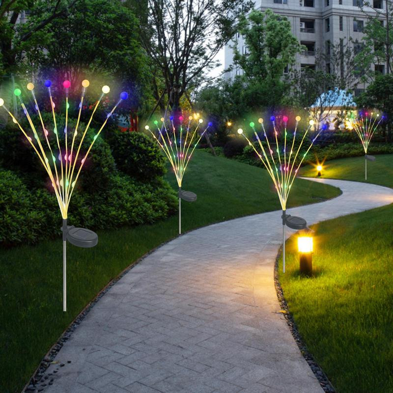 Solarno LED svjetlo Vanjski vrt Dekoracija Pejzažna svjetla Vatromet Krijesnica Lampe za travnjak Seoska kuća Terasa Balkon Dekorativna lampa