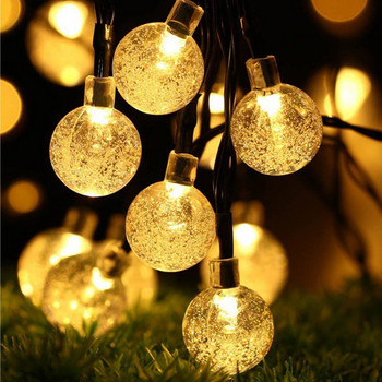 10M 50Led крушки със слънчево захранване Led струнни светлини за външно осветление Двор Улична градина Led Фея Коледни гирлянди