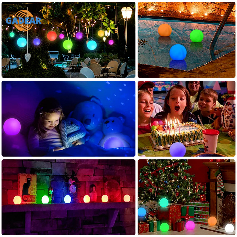 2PC 40CM LED Λαμπερό Φωτιστικό Μπάλας Παραλίας Τηλεχειριστήριο 16 Χρωμάτων Αδιάβροχο Φουσκωτό Φωτιστικό Πισίνας Φωτιστικό πάρτι γκαζόν αυλής