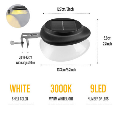 LED solarna svjetla Vodootporna vanjska vrtna ukrasna zidna svjetla Svjetla za oluke za ogradu Vrtni krajolik Šetnica