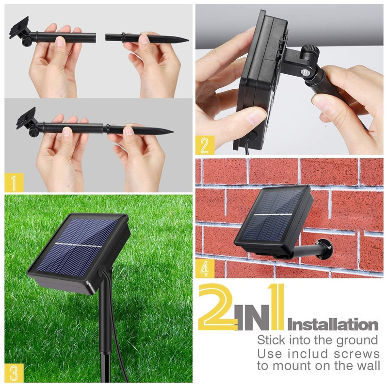 5M 150LEDs RGB/topla bijela solarna LED svjetiljka Niz 8 načina Vodootporan IP67 Fleksibilna solarna LED bajkovita svjetla Vanjska vrtna rasvjeta