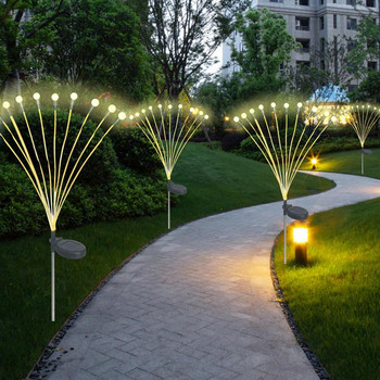 Ηλιακό Φωτιστικό Εξωτερικού Χώρου LED Φωτιστικό Firefly Διακόσμηση Κήπου Αδιάβροχο Κήπο Σπίτι γκαζόν Πυροτεχνήματα Ελαφρύ πάτωμα Πρωτοχρονιά Χριστούγεννα