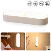 PIR mozgásérzékelő LED éjszakai fény USB újratölthető éjszakai lámpa Konyha Otthon Hálószoba Szekrény Szekrény Lámpa Lépcsőház világítás