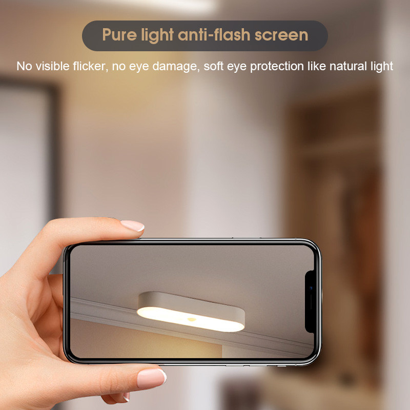 PIR mozgásérzékelő LED éjszakai fény USB újratölthető éjszakai lámpa Konyha Otthon Hálószoba Szekrény Szekrény Lámpa Lépcsőház világítás