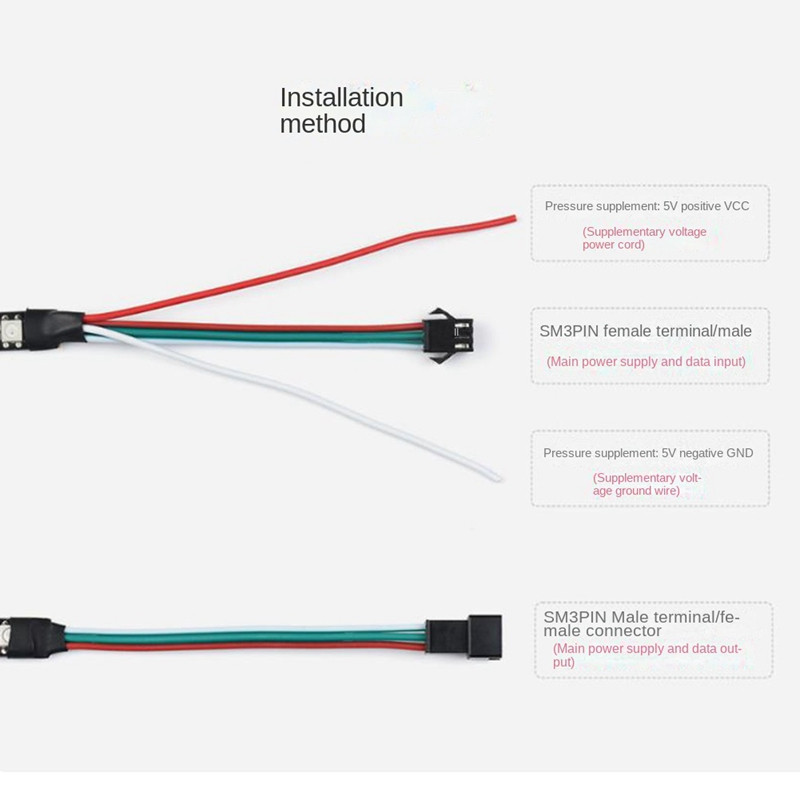 WS2812 RGB lempos juostelė 5050 šviesos rutuliukai, didelio ryškumo, taupantys energiją, mažai suvartojantys, pjovimo programuojami LED lempa (1M)